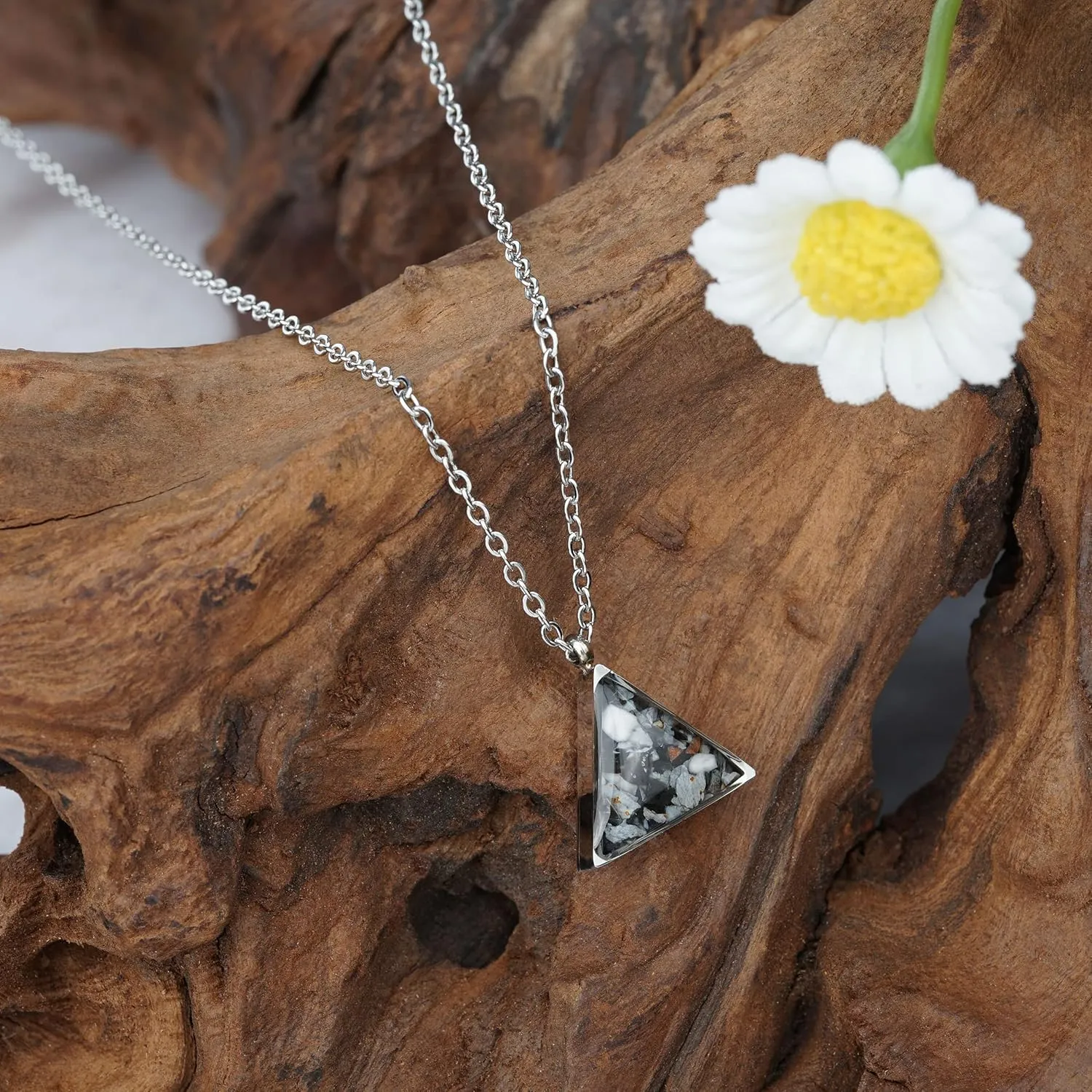 Gemstone Necklace for Women Dainty Triangle Turquoise Malachite Sodalite Stone Pendant Necklace Natural Healing Crystal Necklace for Women Spiritual Jewelry Gift
