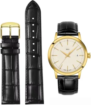 Genuine Leather Watch Bands,Quick Release Italian Alligator Grain Calfskin Genuine Leather,Business Casual Universal Watch Strap Replacement Band Strap for Men Women 12mm-24mm