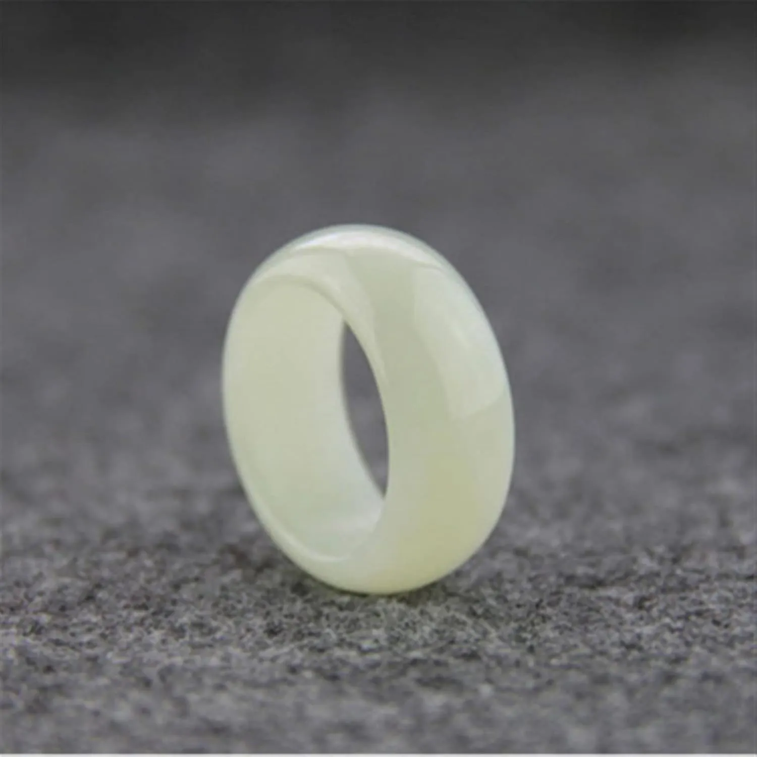 Genuine Natural White Jade Ring Men Women Jewelry Hetian Suet Jades Stone Couple Wedding Rings Gifts for Ladies (Gem Color : 10)
