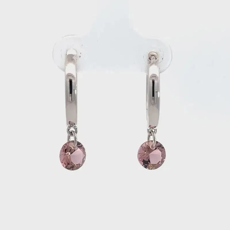 Georgini Mirage Alice Morganite Droplet Earrings - Silver