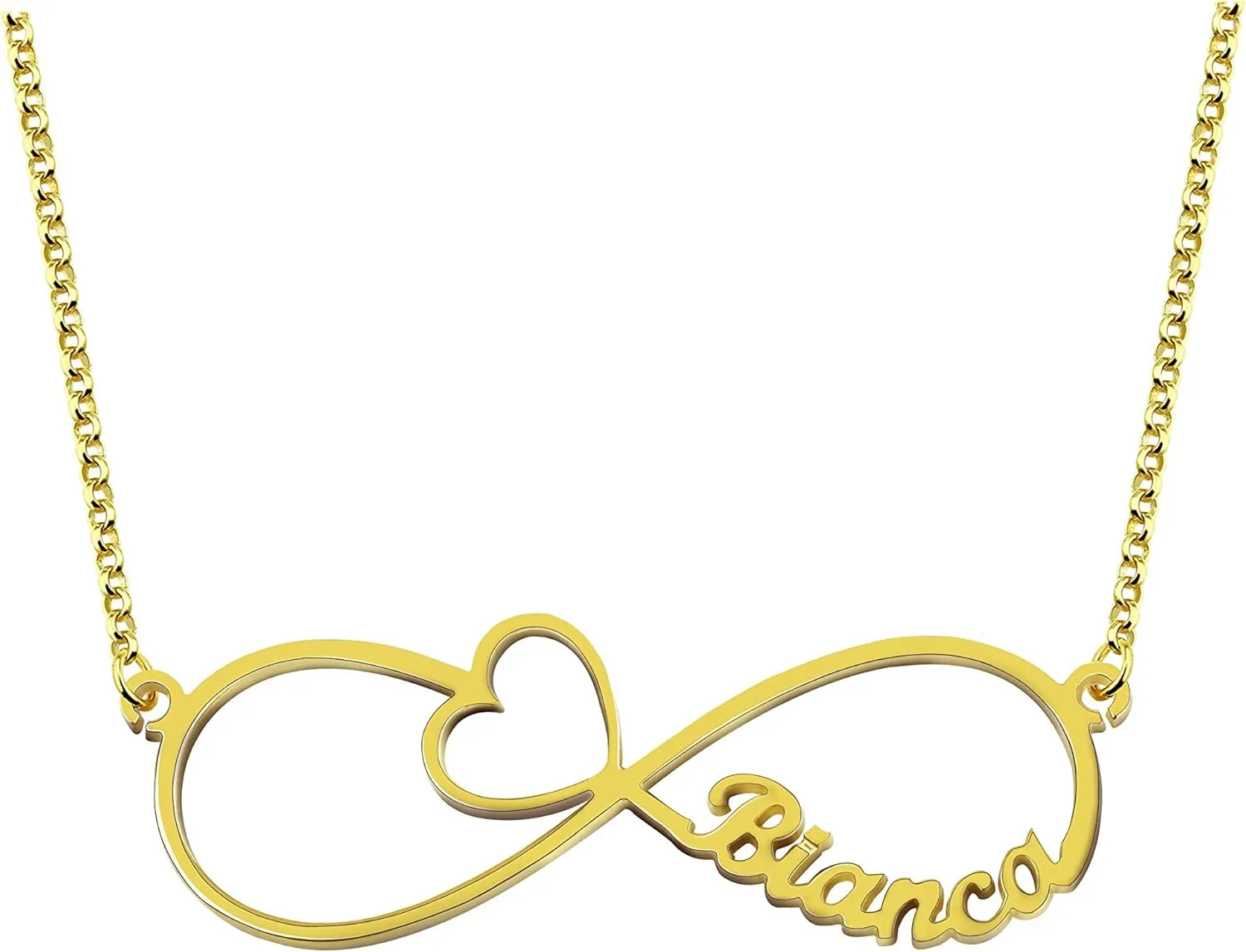 Getname Necklace Personalized Name Necklace Custom Inscribed Pendant Jewelry Heart Cut-Out Infinity Necklace with Any Name