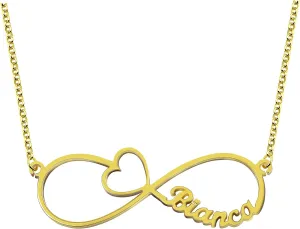 Getname Necklace Personalized Name Necklace Custom Inscribed Pendant Jewelry Heart Cut-Out Infinity Necklace with Any Name