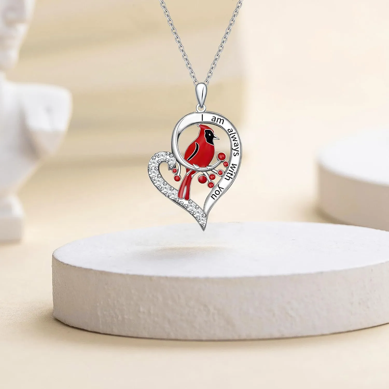 Goat/Cardinal/Fox/Parrot/Ladybug/Sea Otter/Owl/Frog/Unicorn Pendant Necklace Animal Necklace for Women Heart Sterling Silver for Women Christmas Birthday