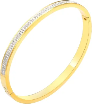 Gold Bangle Bracelets for Women, 18K Gold Plated CZ Simulated Diamond Dainty Small Elegant Vintage Thin Stacking Bangle Bracelets Woman 6.7