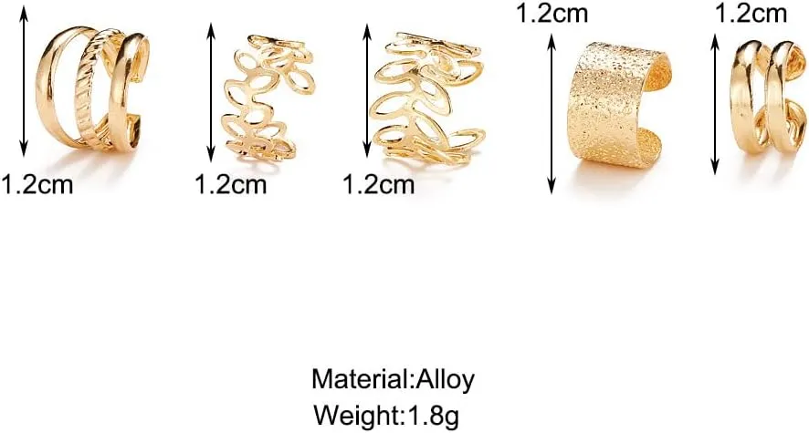 Gold Ear Cuff Earrings Set for Women Non Piercing Ear Cartilage Small Crystal Earrings Jewelry