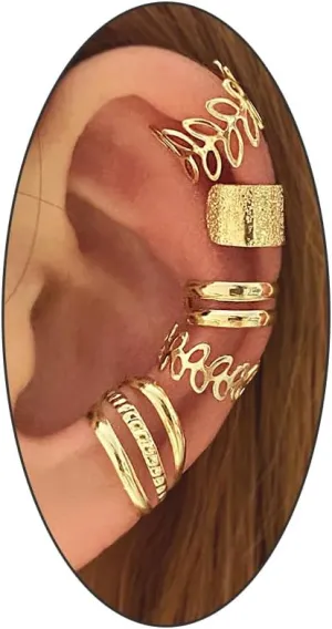 Gold Ear Cuff Earrings Set for Women Non Piercing Ear Cartilage Small Crystal Earrings Jewelry