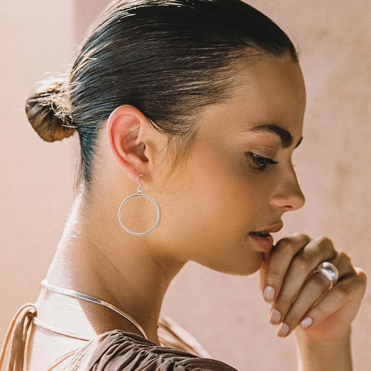 Gold Earrings for Women 14k Gold Plated Threaded Pearl Drop Earrings Hypoallergenic Dainty Baroque Pearl Geometric Rectangle Waterdrop Dangle Statement Earrings for Women Trendy