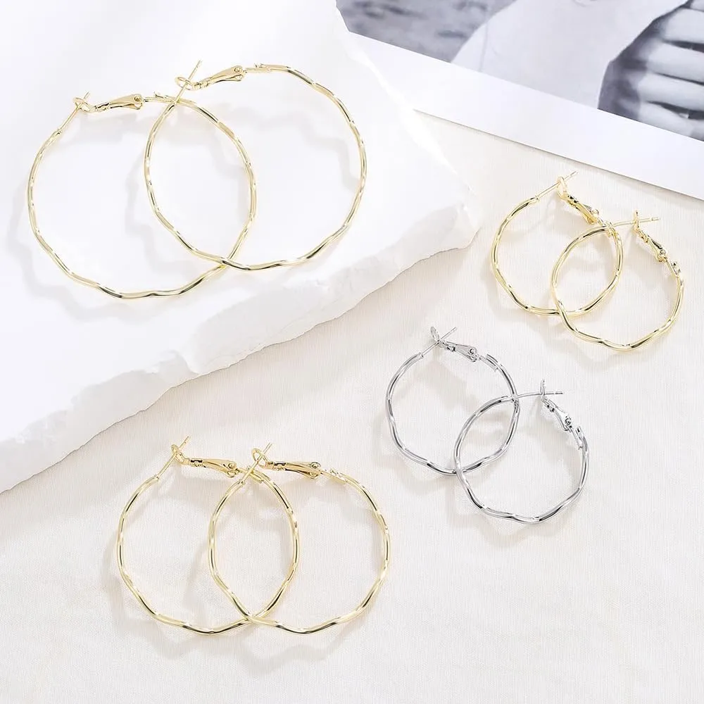 Gold Hoop Earrings for Women 925 sterling silver hoop earrings Dainty 18K Gold Plated Hoop Hypoallergenic Earrings New Large Sterling Silver Hoop Earrings for Women Gifts for Women Girls Teen