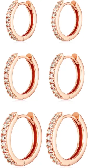Gold Hoop Earrings Set 14k Gold Plated Huggie Hoop Earrings Hypoallergenic Jewelry Daily Earrings for Women