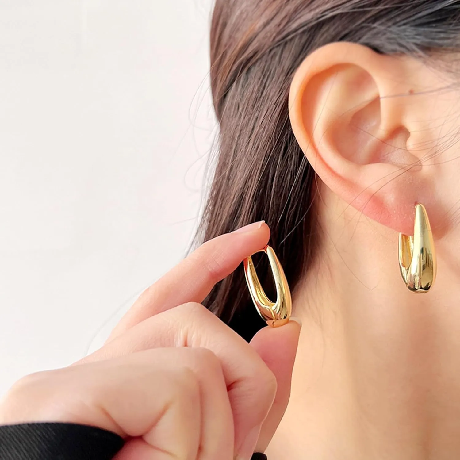 Gold Huggie Earrings for Women Gold Hoop Earrings Gold Plated/Silver Huggie Hoop Earrings Ear Huggers Earrings Preppy Earrings for Women