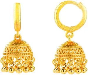Gold Indian Jhumki Bell Hoop Vintage Statement Earrings for Women Retro Ethnic Bohemian Hollow Jhumka Round Bells Tassel Dangle Drop Earring Bollywood Traditional Boho Gypsy Huggie Hoops Jewelry Gift