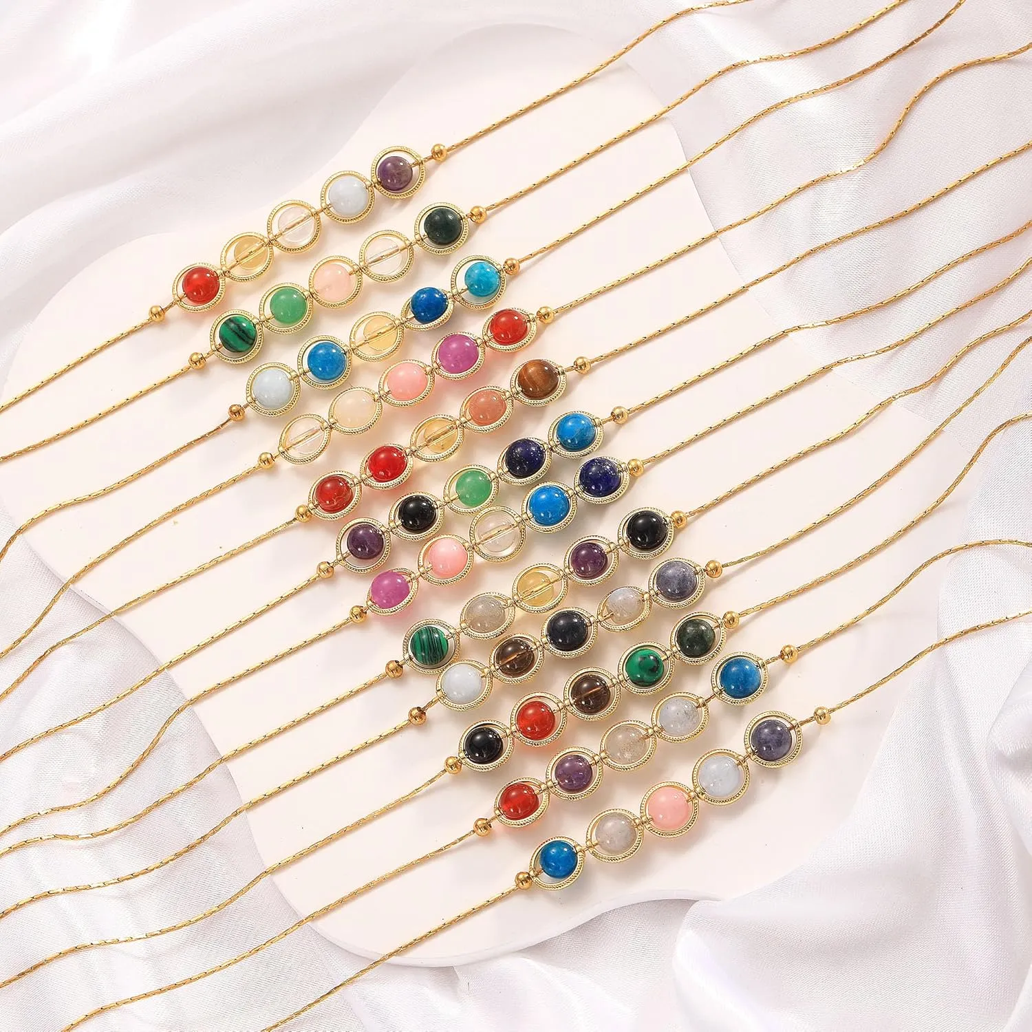 Gold Libra Zodiac Necklace for Teen Girls Birthday Gifts Hordscope Gift Natural Stone Necklaces Healing Crystal Necklace Libra Crystal Jewelry Beaded Necklaces for Women Wife Mom Gifts