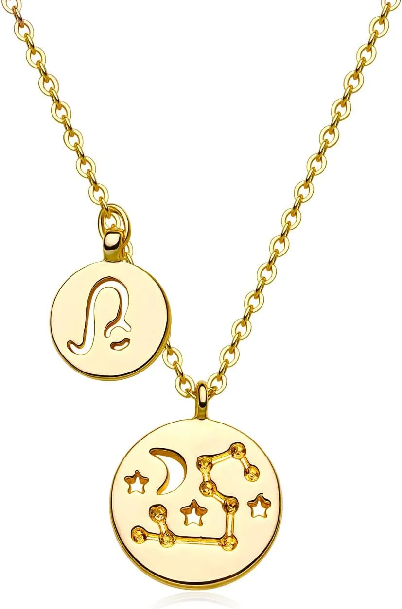 Gold Necklace for Women 18K Gold Plated Astrology Zodiac Necklace 12 Constellation Necklace Birthday Gift for Women