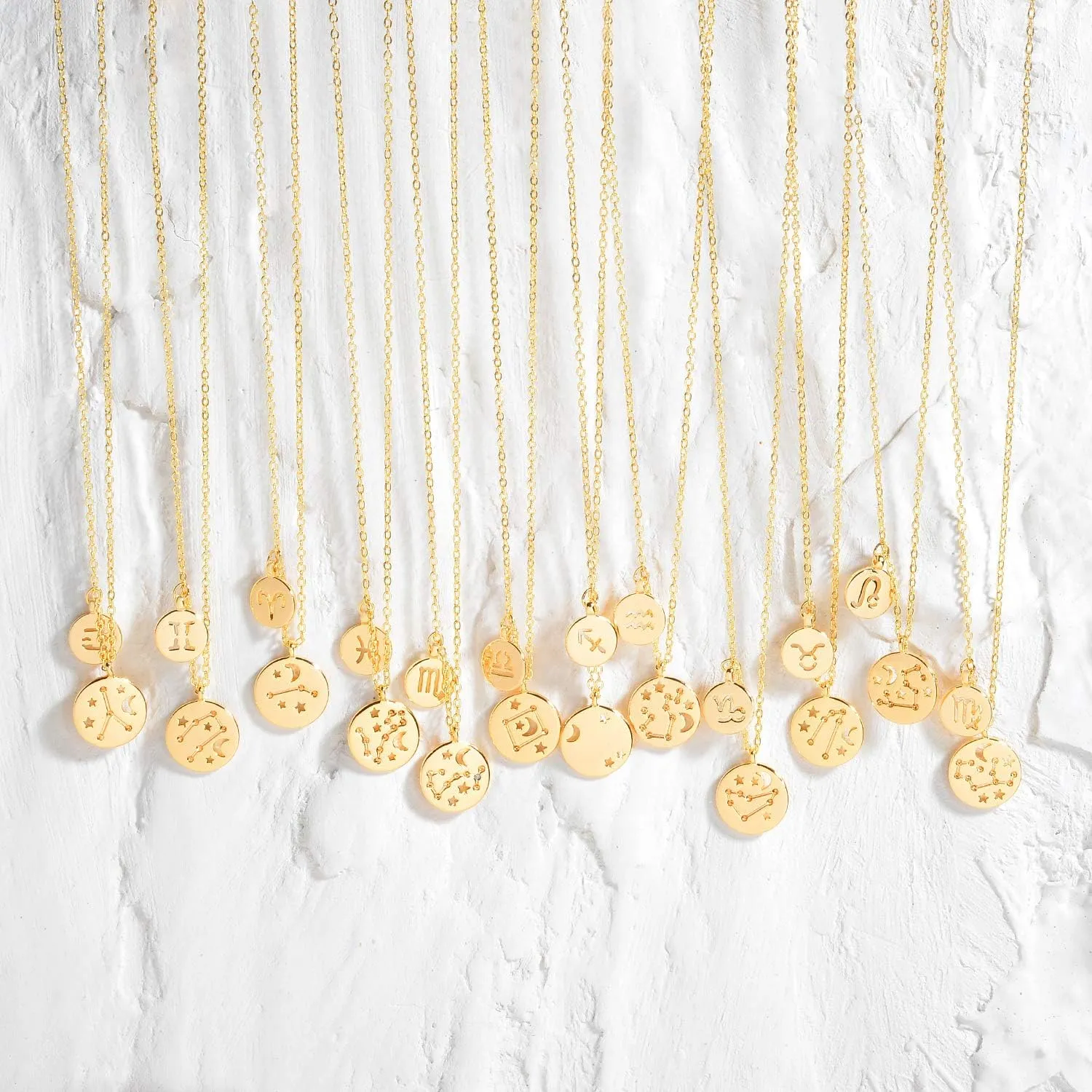 Gold Necklace for Women 18K Gold Plated Astrology Zodiac Necklace 12 Constellation Necklace Birthday Gift for Women
