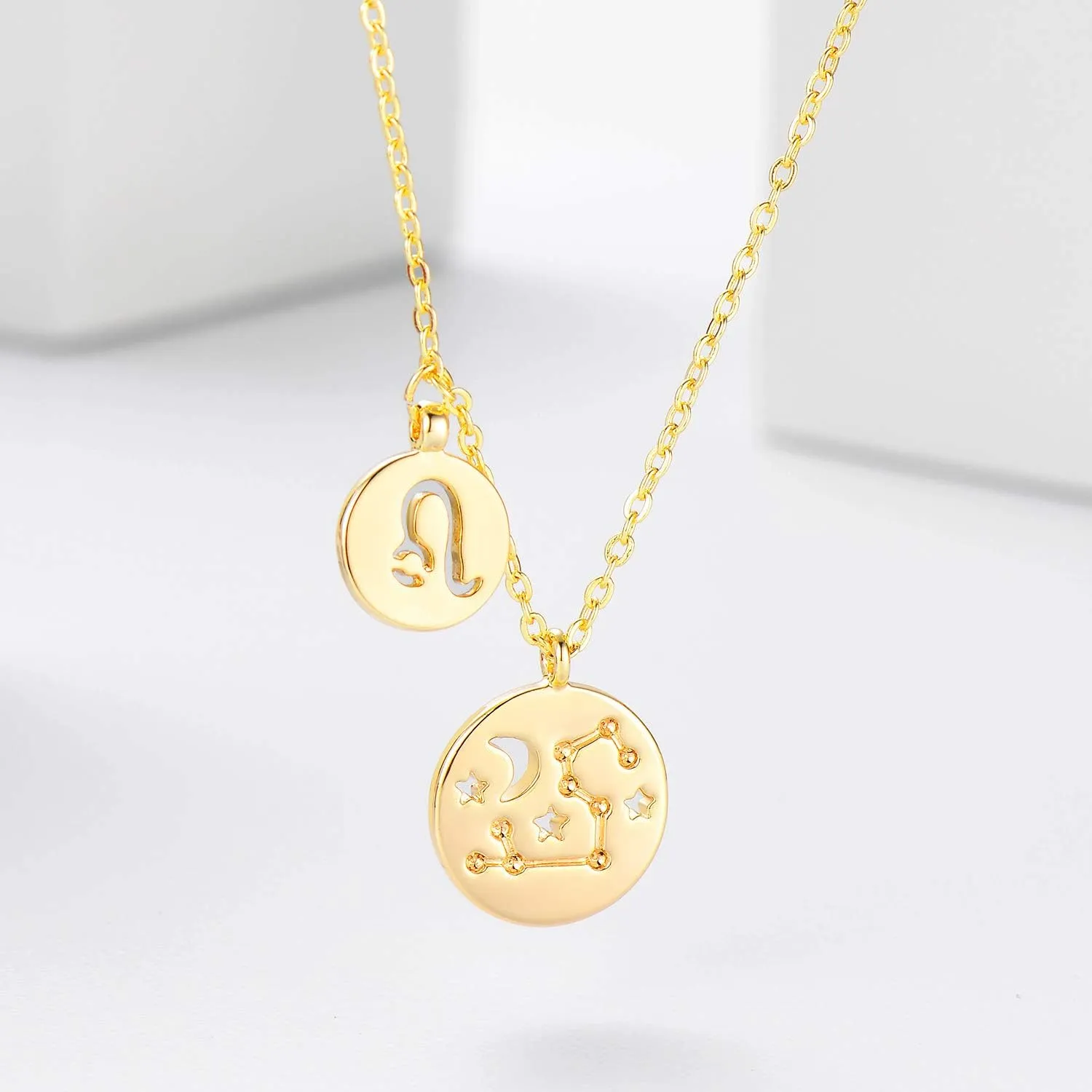 Gold Necklace for Women 18K Gold Plated Astrology Zodiac Necklace 12 Constellation Necklace Birthday Gift for Women