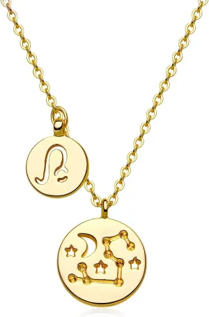 Gold Necklace for Women 18K Gold Plated Astrology Zodiac Necklace 12 Constellation Necklace Birthday Gift for Women