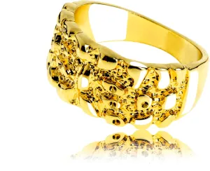 Gold pinky Rng for Men Gold nugget ring 14k Nugget Ring for Men hip Hop Jewelry 80s Hip Hop