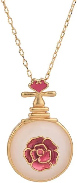Gold Plated Necklace for Women,White Jade Lute Pendant Necklace Imitation Jade Jewellery Accessories with Necklace Box