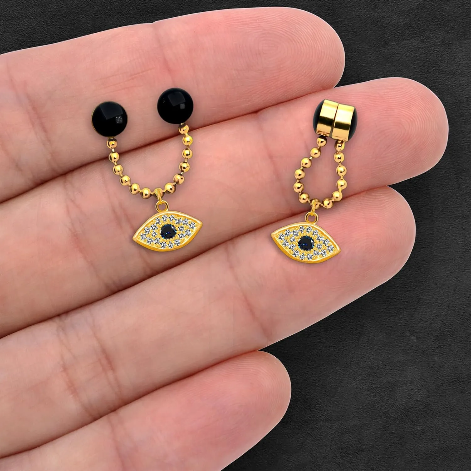 Gold Plated Septum Clips with Dangle and Magnetic Clasp, Nose Fashion, Cuff Hugger Decoration, Non-Piercing