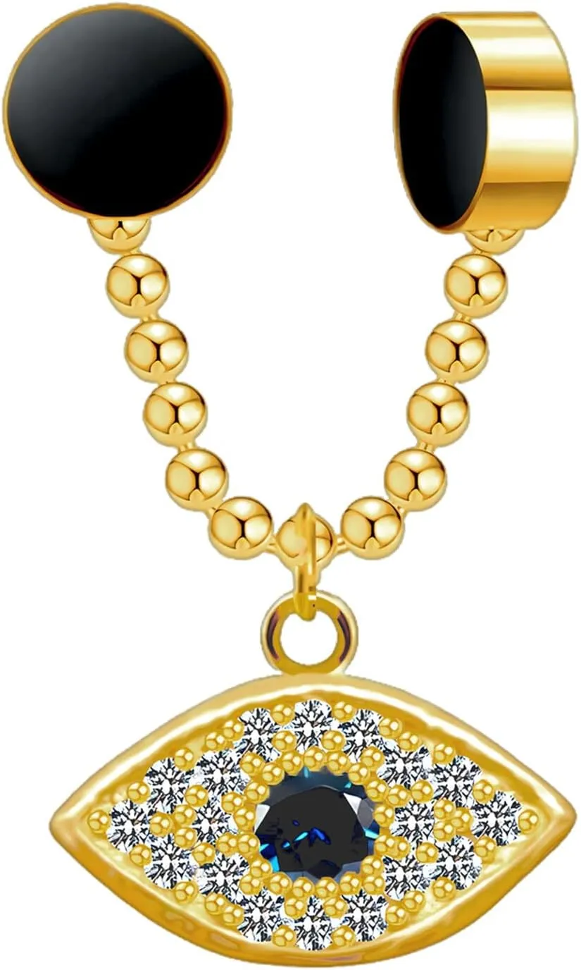 Gold Plated Septum Clips with Dangle and Magnetic Clasp, Nose Fashion, Cuff Hugger Decoration, Non-Piercing