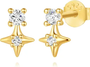 Gold Stud Earrings for Women Cubic Zirconia Stud Earrings Hypoallergenic Stud Drop Dangle Stud Earrings for Women Earrings Jewelry