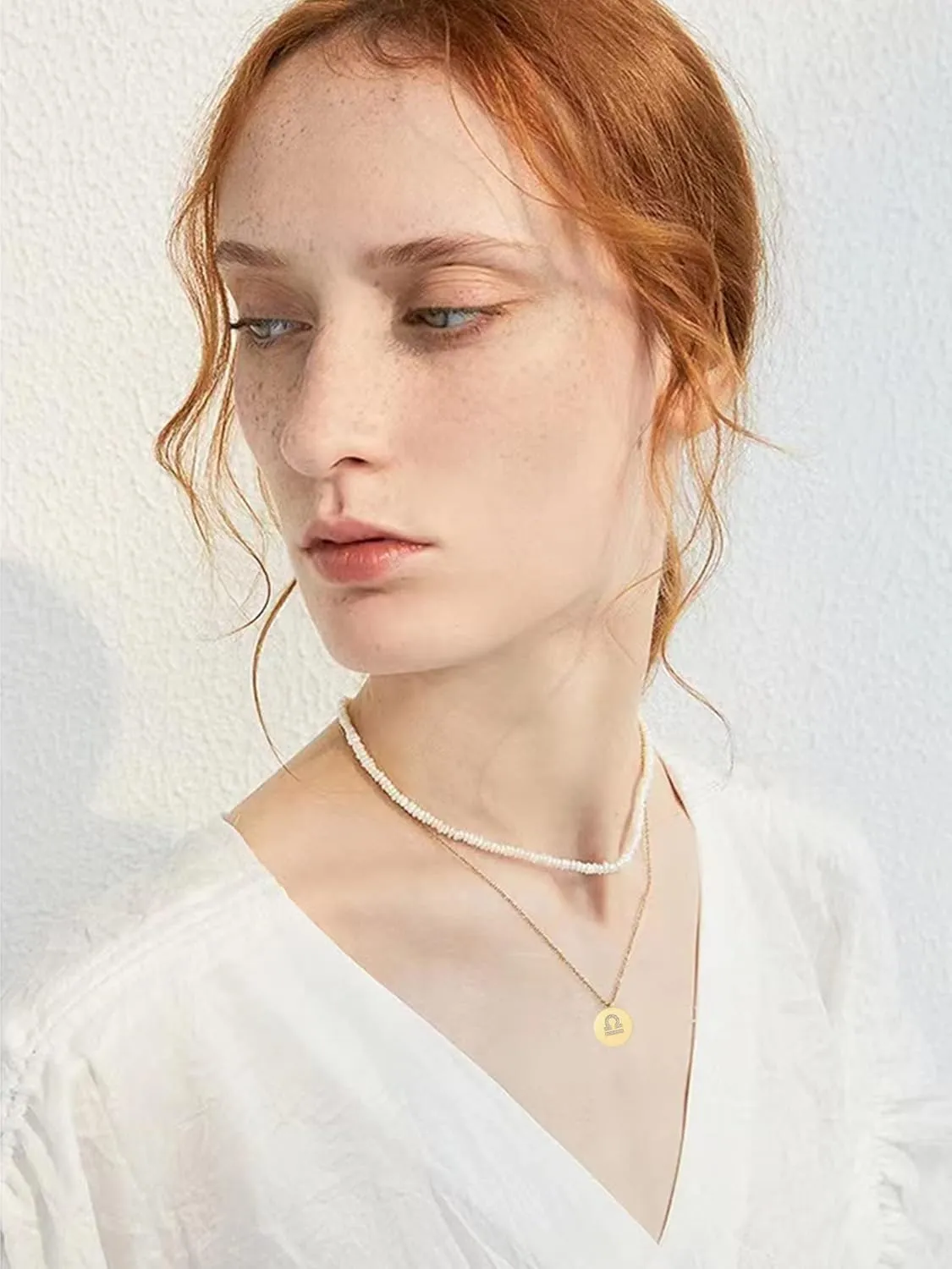 Gold Zodiac Necklace for Women Tarot Cards Zodiac Sign Necklace 12 Constellation Pendant Necklace for Women Men