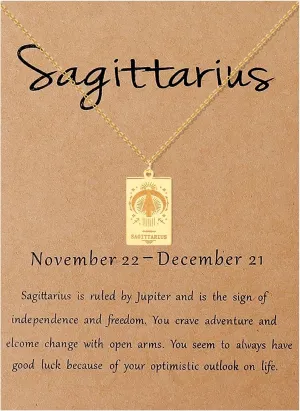 Gold Zodiac Necklace for Women Tarot Cards Zodiac Sign Necklace 12 Constellation Pendant Necklace for Women Men