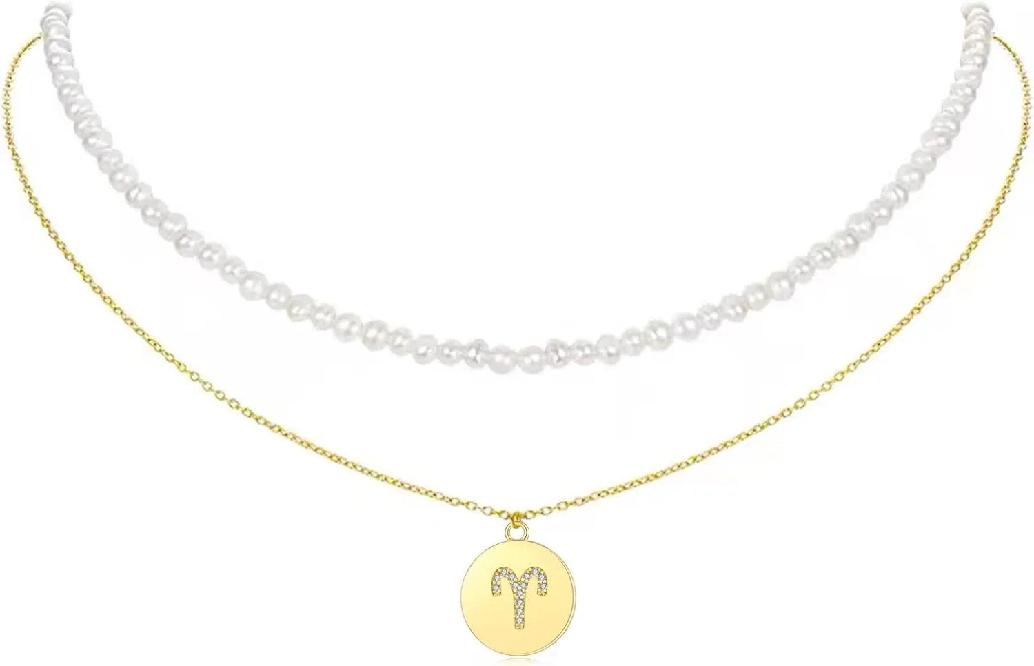 Gold Zodiac Necklace for Women Tarot Cards Zodiac Sign Necklace 12 Constellation Pendant Necklace for Women Men