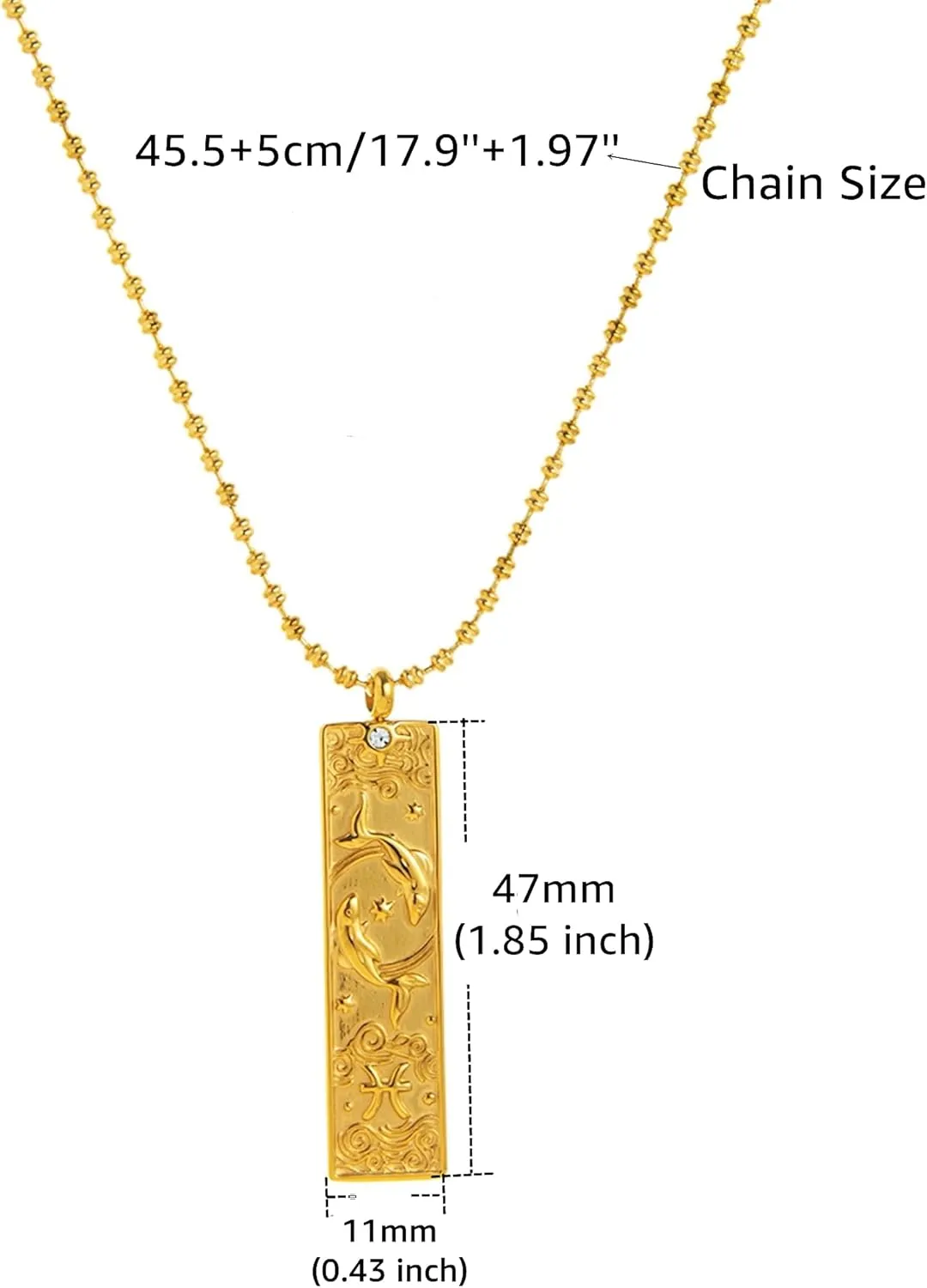 Gold Zodiac Sign Tarot Card Necklace for Women Men Vintage Totem Pole Charm 12 Constellation Pendant Necklaces Trendy Astrology Horoscope Unisex Jewelry Birthday Gift