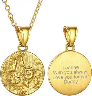 GOLDCHIC JEWELRY Chinese Zodiac Coin Necklace, Gold Round Disc Handmade Animal Pendant Amulet Lucky Charm Necklaces for Women/Girl, Birthday Gift (with Gift Box)