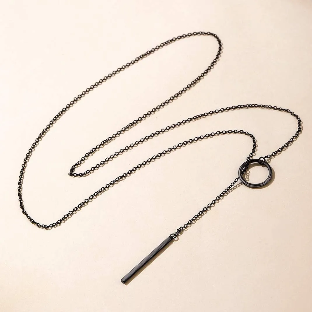 GOLDCHIC JEWELRY Dainty Y Necklace For Women, Gold Layered Choker Lariat Necklaces, Looped Long Lariat Y Bar/Lock/Peal/Star/Rose Chain Personalized Minimalist Gifts for Women