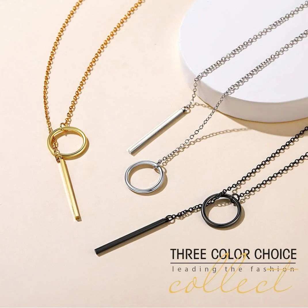 GOLDCHIC JEWELRY Dainty Y Necklace For Women, Gold Layered Choker Lariat Necklaces, Looped Long Lariat Y Bar/Lock/Peal/Star/Rose Chain Personalized Minimalist Gifts for Women