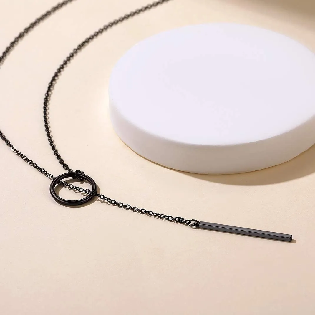 GOLDCHIC JEWELRY Dainty Y Necklace For Women, Gold Layered Choker Lariat Necklaces, Looped Long Lariat Y Bar/Lock/Peal/Star/Rose Chain Personalized Minimalist Gifts for Women