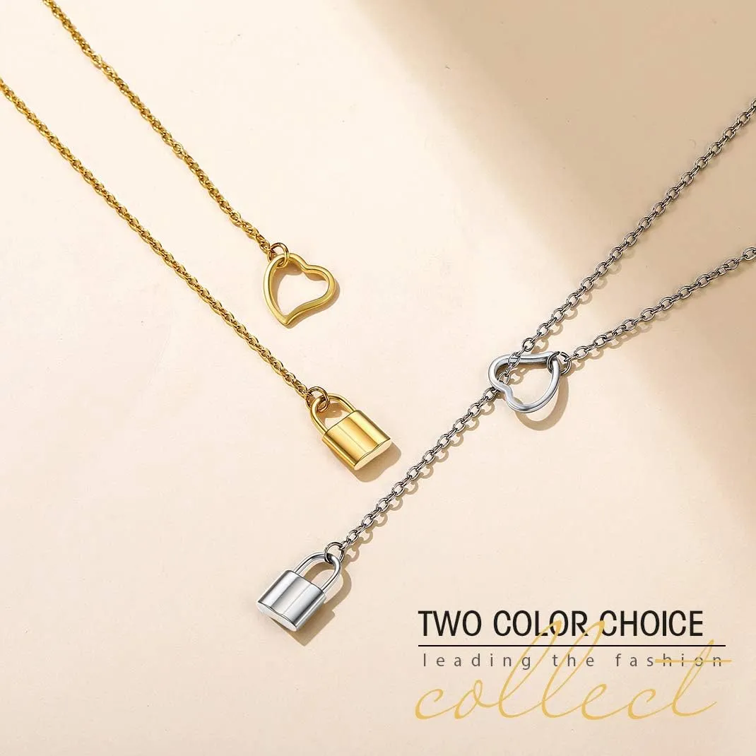 GOLDCHIC JEWELRY Dainty Y Necklace For Women, Gold Layered Choker Lariat Necklaces, Looped Long Lariat Y Bar/Lock/Peal/Star/Rose Chain Personalized Minimalist Gifts for Women