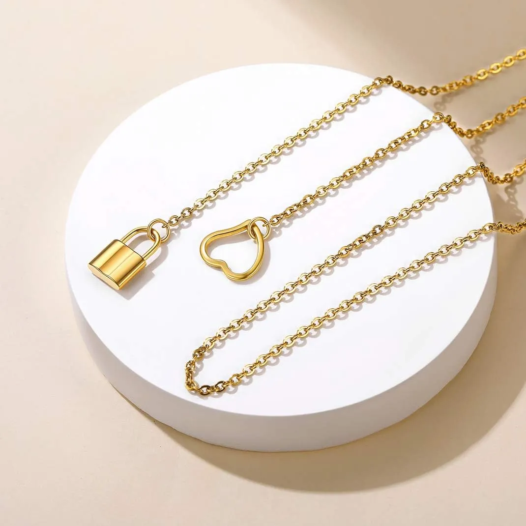 GOLDCHIC JEWELRY Dainty Y Necklace For Women, Gold Layered Choker Lariat Necklaces, Looped Long Lariat Y Bar/Lock/Peal/Star/Rose Chain Personalized Minimalist Gifts for Women