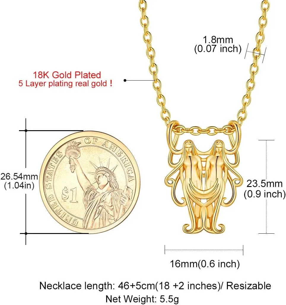 GOLDCHIC JEWELRY Zodiac Constellation Charm Necklace for Women, Gold Horoscope Astrology Pendant Necklaces Birthday Gifts