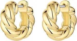 gorjana - Crew Helium Huggies - 18k Gold or Silver - Daily Earring Wear - Unique Rope Texture - Lightweight Helium Design - Secure Hinge Closure