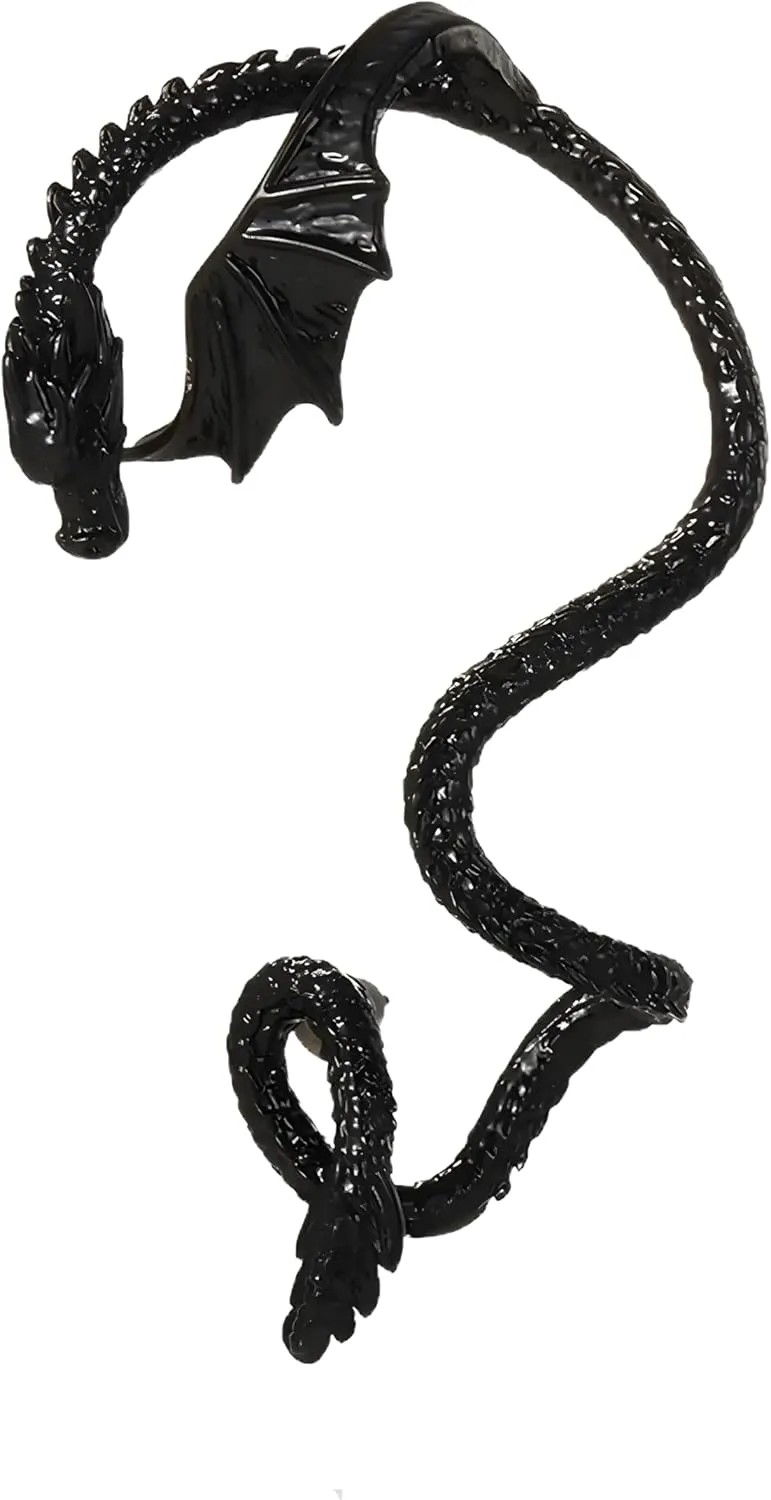 Gothic Punk Vintage Metal Winged Flying Dragon Ear Wrap Cuffs Earring For Women Men Party Jewelry-NG34