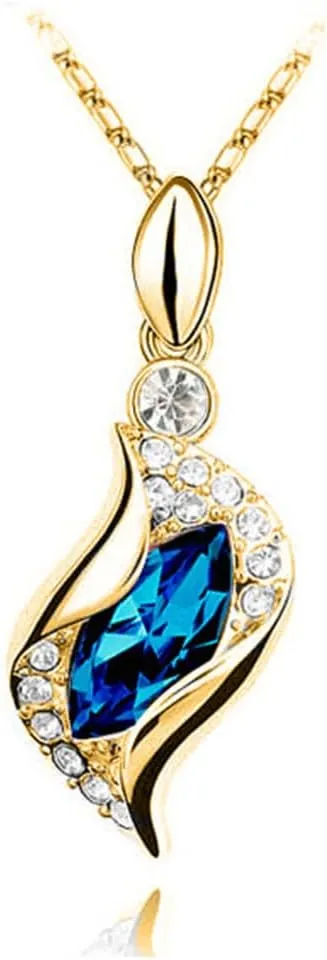 GracesDawn Beautiful Cubic Zirconia with Platinum Plated Chain Necklace Angel Elf Pendant Mosaic Crystal Necklace Bracelet and Earrings Set Necklace 18"