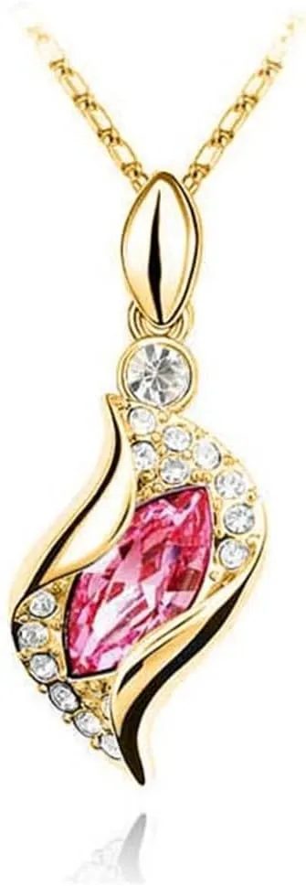 GracesDawn Beautiful Cubic Zirconia with Platinum Plated Chain Necklace Angel Elf Pendant Mosaic Crystal Necklace Bracelet and Earrings Set Necklace 18"