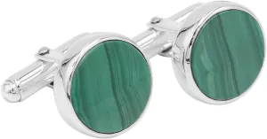 Green Malachite Cufflinks Jewelry for Men 925 Sterling Silver, Cuff Links for Wedding Groom Unique Gift, Natural Gemstone Cufflinks