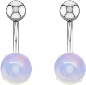 Gualiy 2 Pcs Navel Ring Surgical Stainless Steel Round Turquoise Body Piercing Jewelry For Women