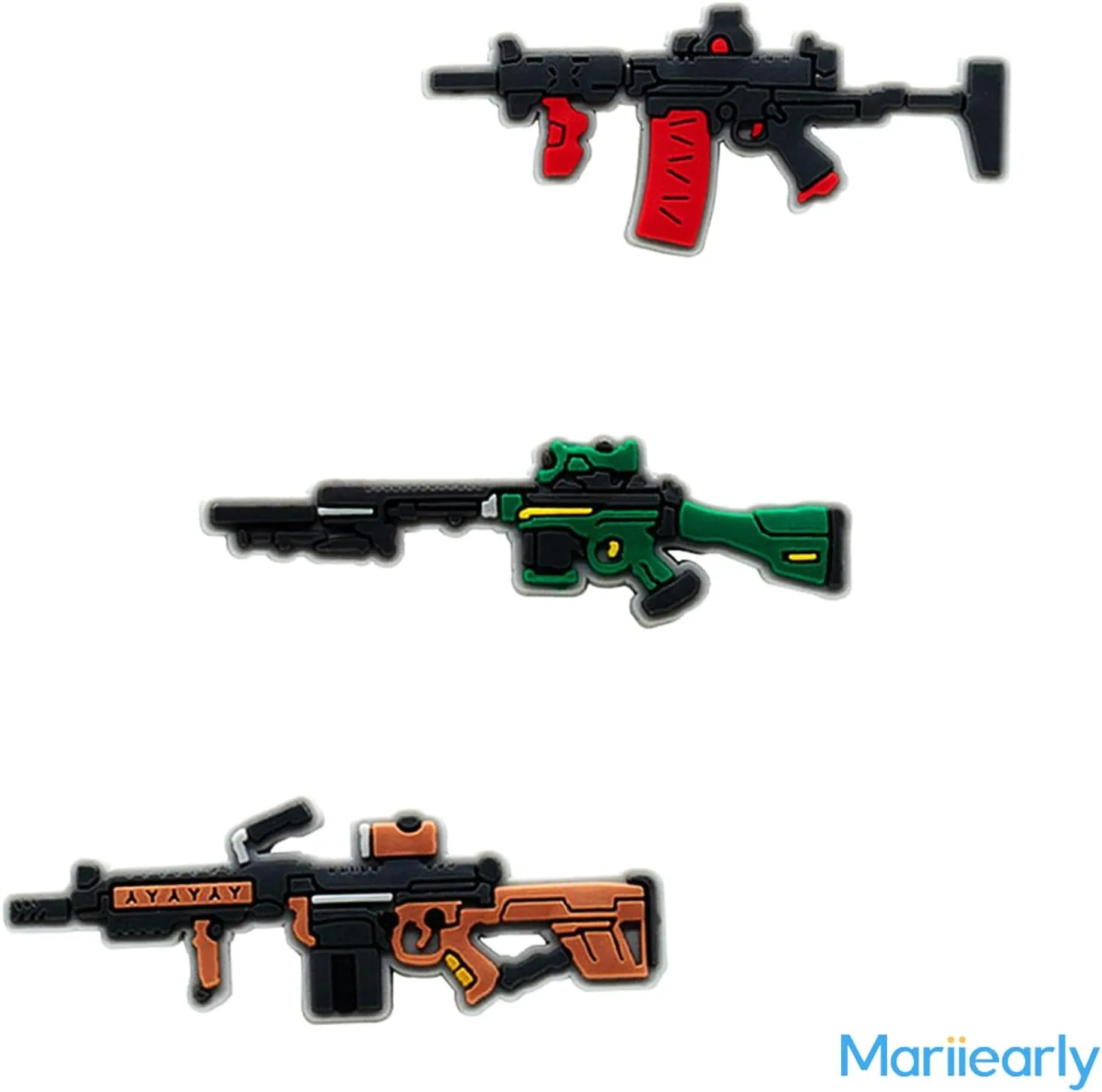 Gun Shoe Charms For Clog Shoe Decoration,Submachine Machine Gun Shoe Charms Accessories Pack For Boy Men Kids Adults,Pvc Shoe Charm Accessories Decoration Gifts 2 Pcs