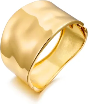 Hammered Chunky Gold Bangle Bracelets for Women Irregular Wide Thick Bracelet Open Hinged Bangle