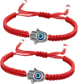 Handmade Evil Eye Braided Bracelet Red String Charm Adjustable Amulet Bracelet for Protection