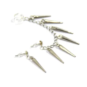 Handmade Spike Silver Ear Cuff Unusual Rockabilly Earrings Unique Jewelry Gift for Rocker Unusual Jewellery Crazy Ear Wrap Men Ear Cuff for Him