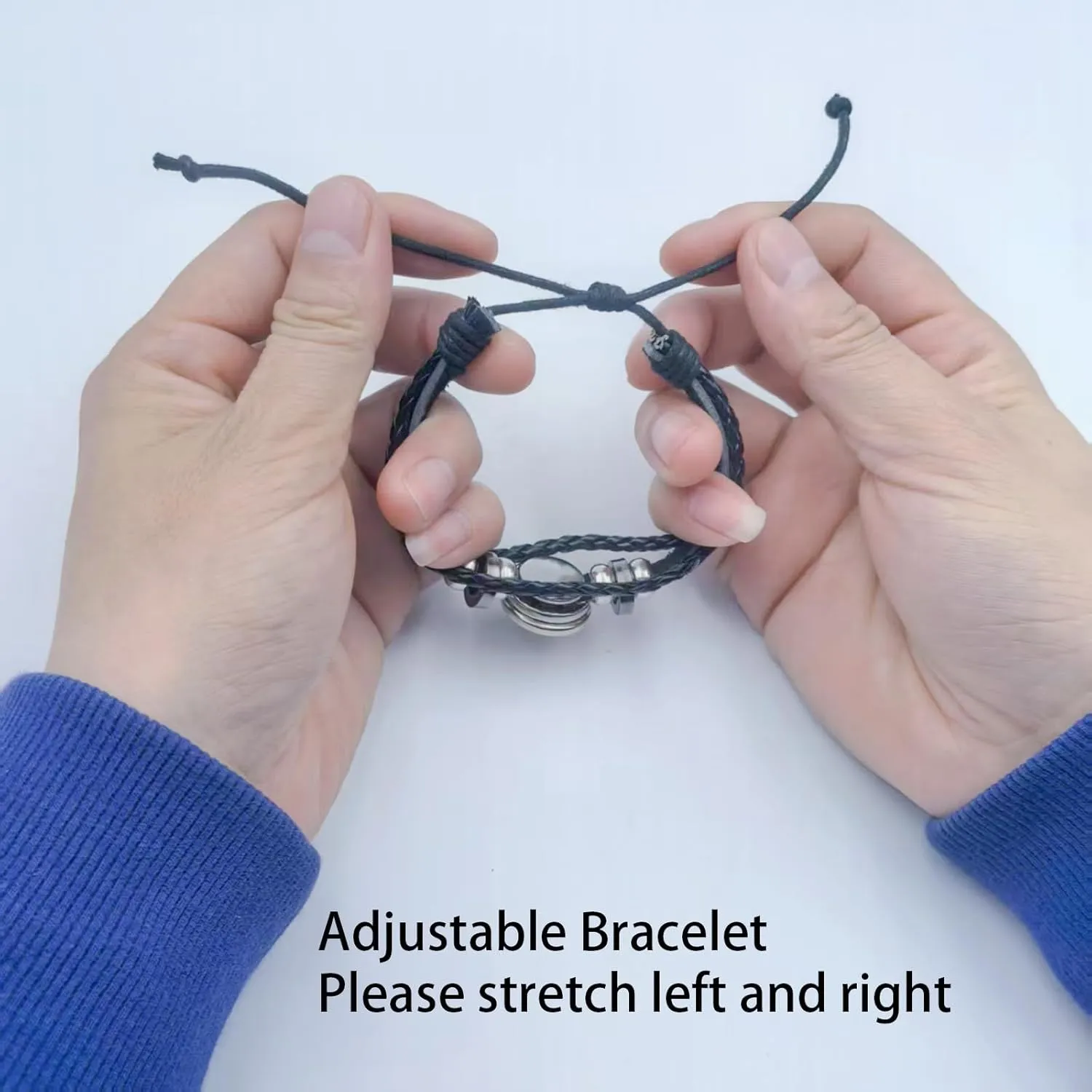 Handmade Woven Zodiac Sign Wrap Bracelet Constellation Zodiac Leather Black Bracelets Wristband for Women Men