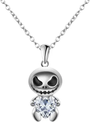 HANRESHE Nightmare Before Christmas Bracelet Jack Skull Enamel Pendant Trendy Jewelry Jack Skull Beautiful Snake Chain Link Bracelet Women Gift