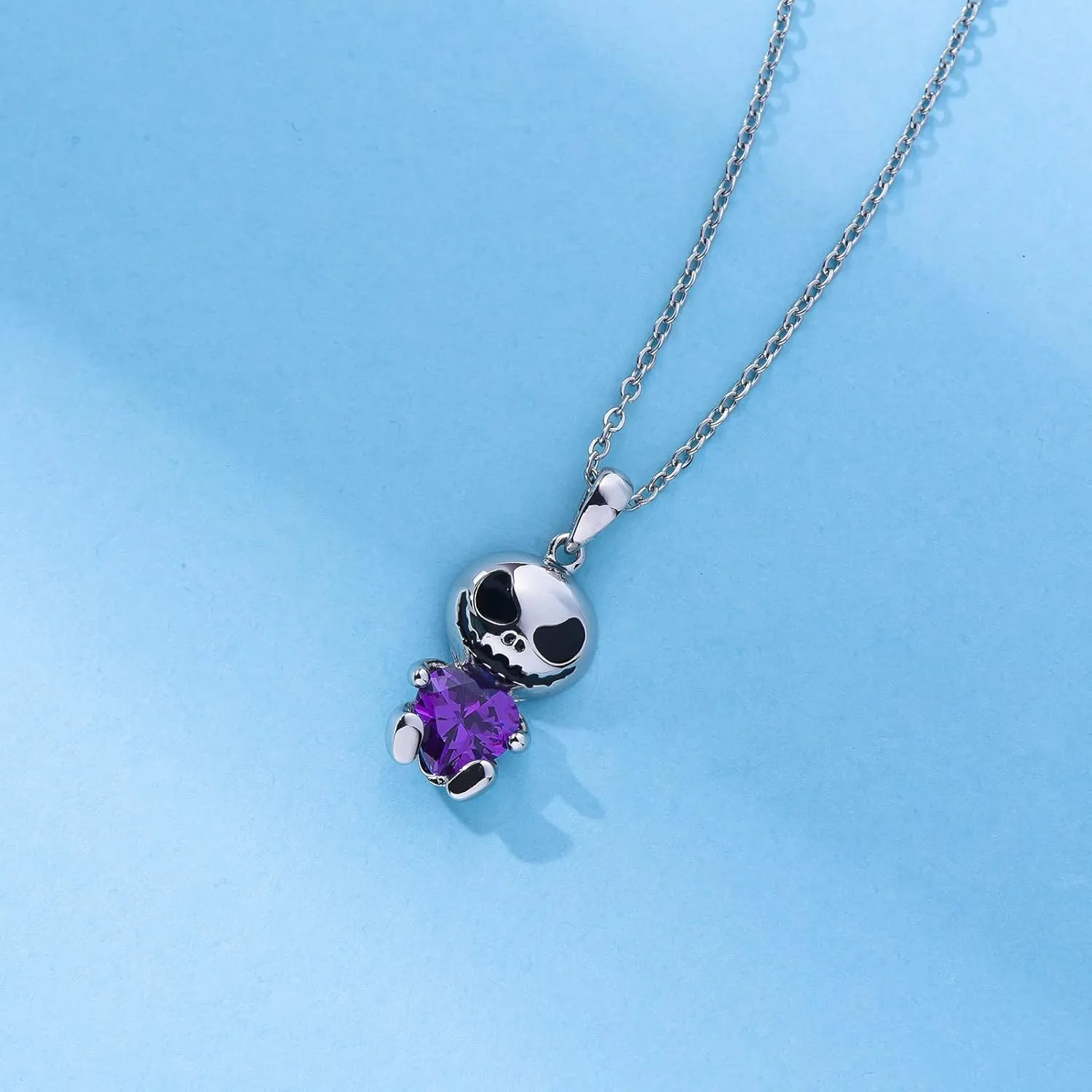 HANRESHE Nightmare Before Christmas Bracelet Jack Skull Enamel Pendant Trendy Jewelry Jack Skull Beautiful Snake Chain Link Bracelet Women Gift