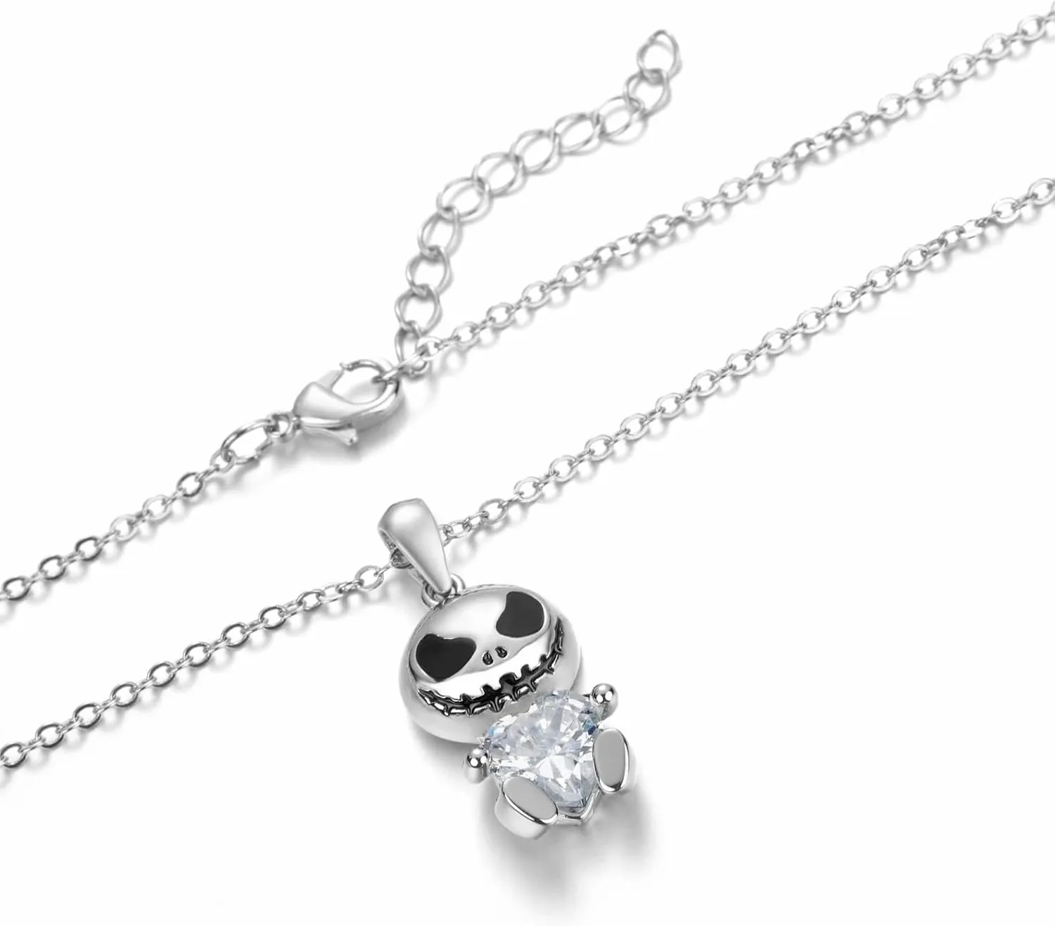 HANRESHE Nightmare Before Christmas Bracelet Jack Skull Enamel Pendant Trendy Jewelry Jack Skull Beautiful Snake Chain Link Bracelet Women Gift